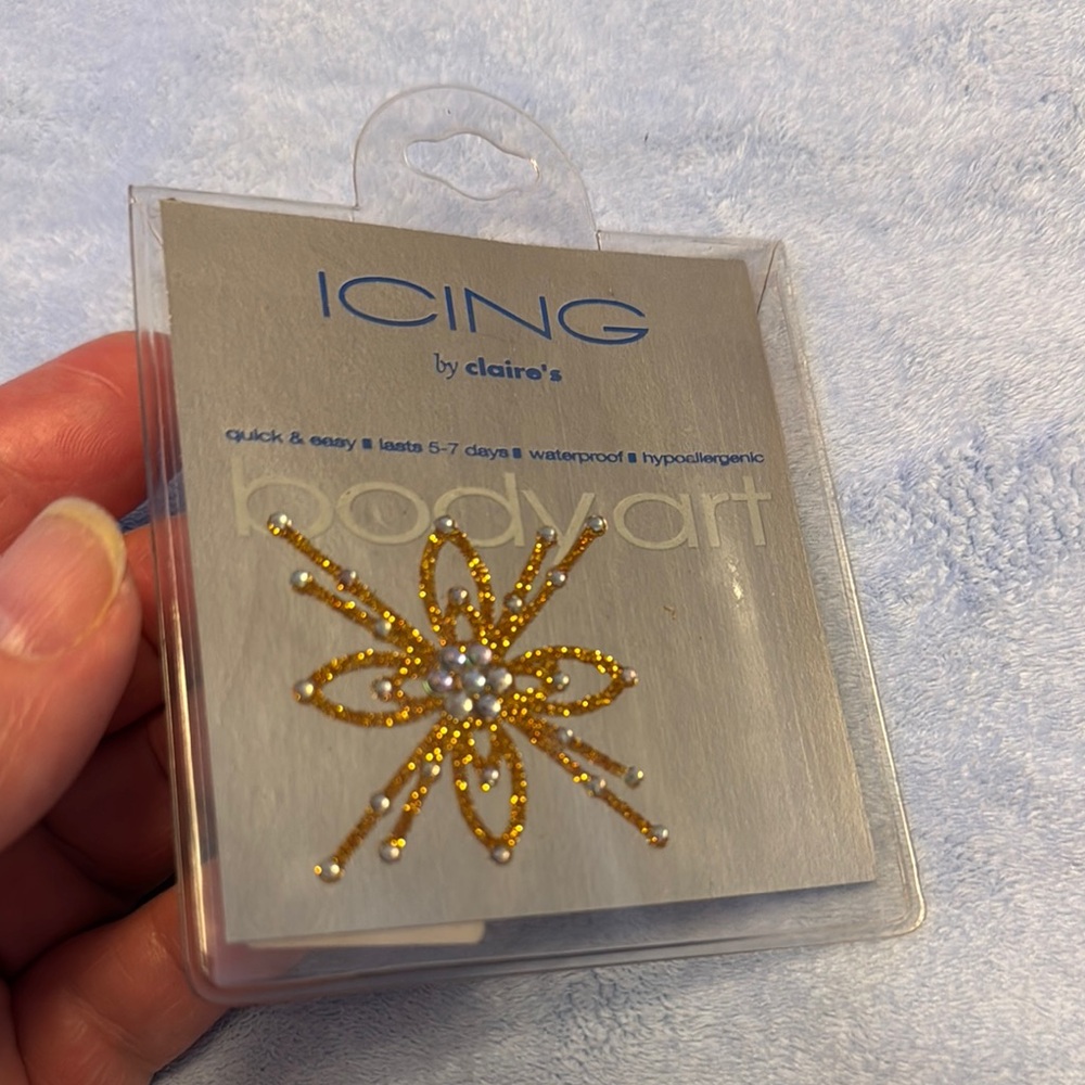 ICING Body Art by Claire’s golden silver rhinestones new in package